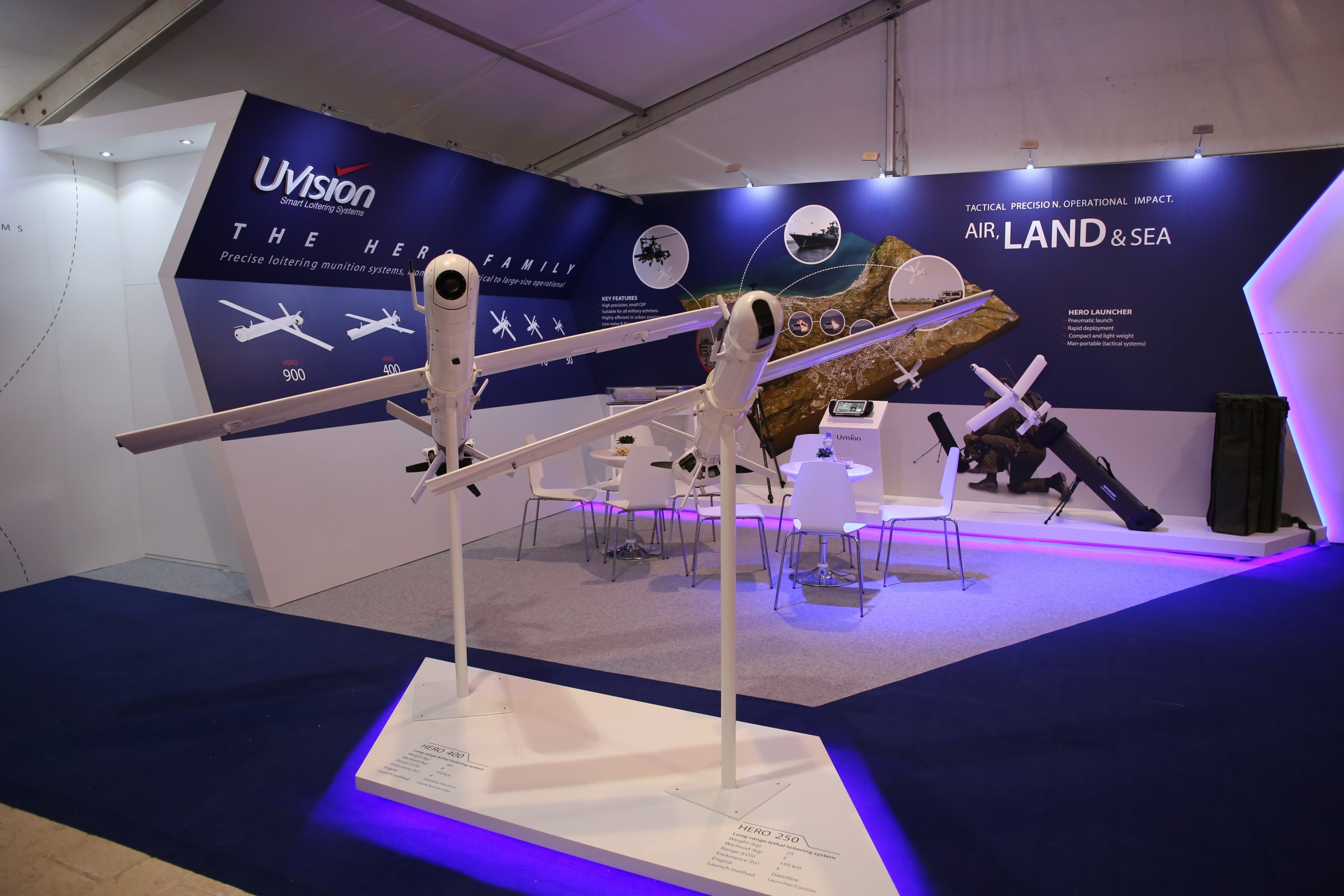 UVision unveiled a family of loitering munitions designated Hero
